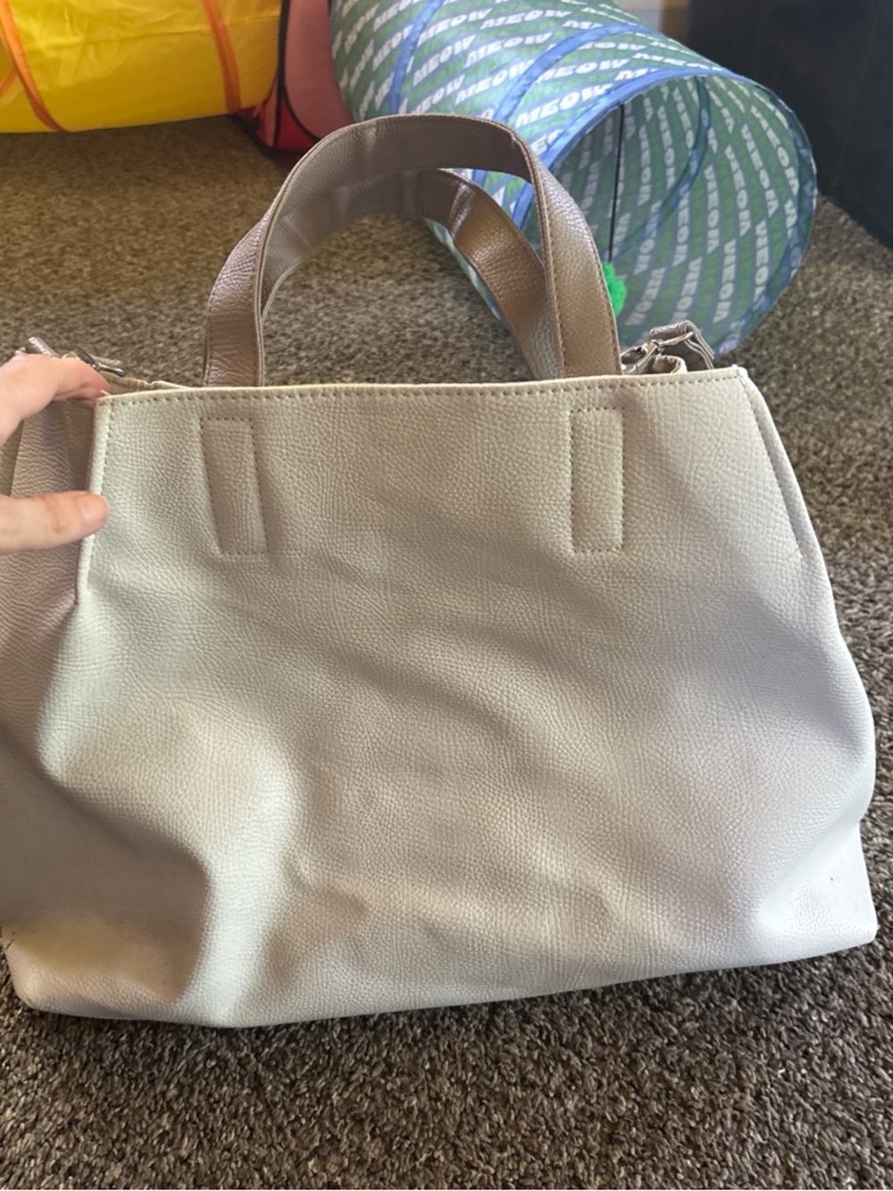 Minimalist Cream Tote Handbag